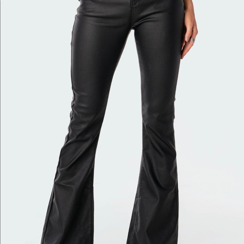 Edikted leather flare pant